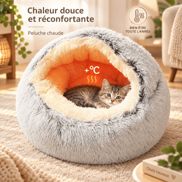 Couchage pour chaton en peluche chaude créant un espace de repos protecteur