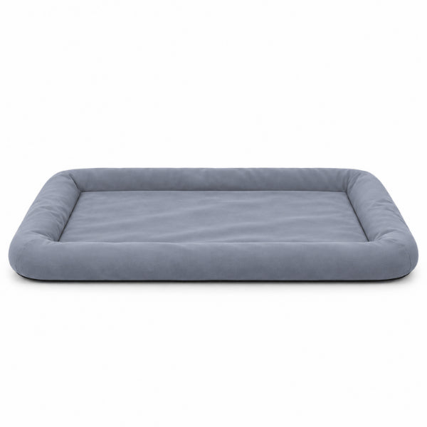 Couchage pour chat gris étanche avec matelas plat et contours rembourrés