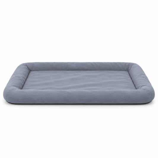 Couchage pour chat gris étanche avec matelas plat et contours rembourrés