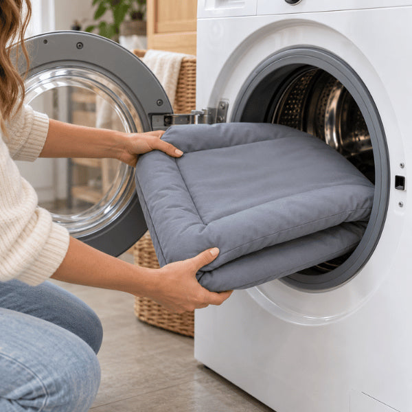 Couchage pour chat lavable en machine avec structure souple et pliable