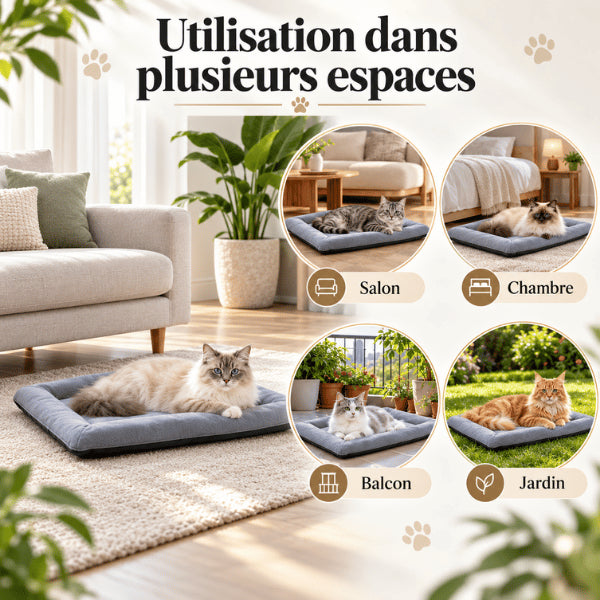 Couchage pour chat polyvalent pour salon chambre balcon et jardin abrité