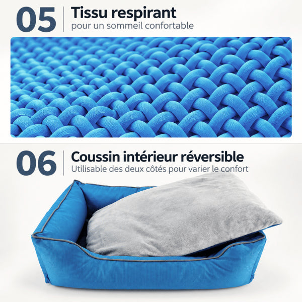 Coussin pour chat réversible avec tissu respirant pour confort toute saison
