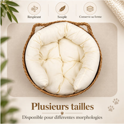 Coussin pour panier chat respirant et souple disponible pour différentes morphologies