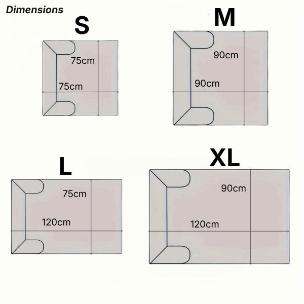 Dimensions du lit chat disponibles en quatre formats pour canapé et mobilier