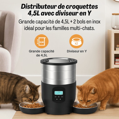 Distributeur automatique croquettes chat idéal famille multi-chats wifi repas | FeederWifi™ - Amour de Chat