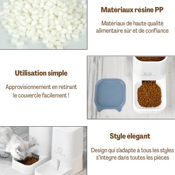 Distributeur automatique croquettes chat matériaux confiance simple élégant | DesignFeed™