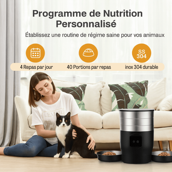 Distributeur automatique croquettes chat wi-fi programme alimentation personnalisé | FeederWifi™ - Amour de Chat