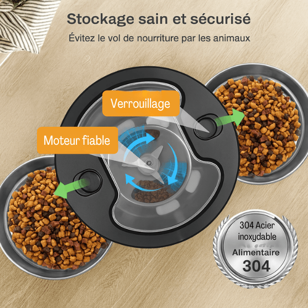 Distributeur automatique croquettes chat wifi stockage aliments frais - FeederWifi™ 