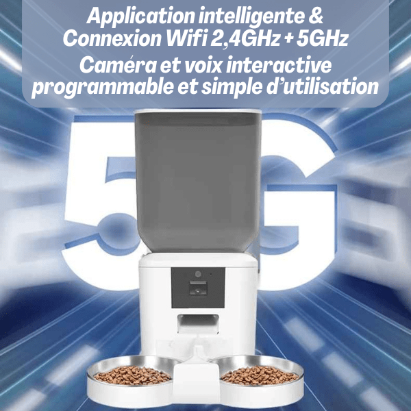 Distributeur croquette chat application caméra voix programmation | MegaFeeder Control™ - Amour de Chat