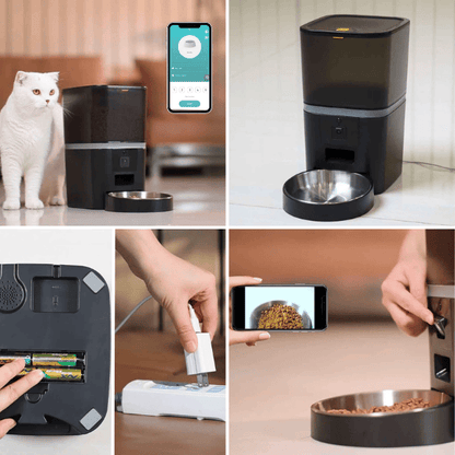 Distributeur croquette chat automatique  double alimentation wifi caméra surveillance Station FullControl™