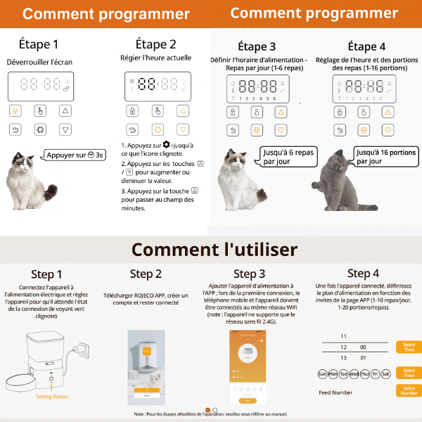 Distributeur croquette chat automatique programmable mode d'emploi | MiniFeed™