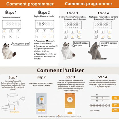 Distributeur croquette chat automatique programmable mode d'emploi | MiniFeed™