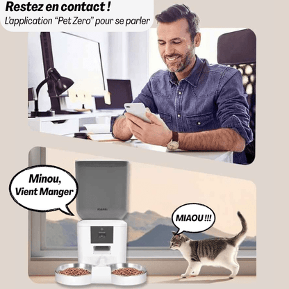 Distributeur croquette chat avec application mobile interactive | MegaFeeder Control™ - Amour de Chat