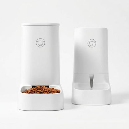 Distributeur croquette chat et eau grande capacité gravitaire indépendant repas séparés autonome