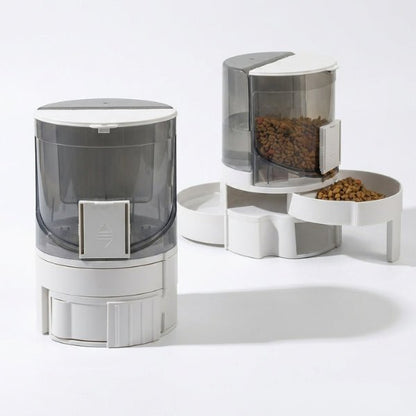 Distributeur croquette chat et eau surélevé tout en un compact repliable gravitaire et pratique