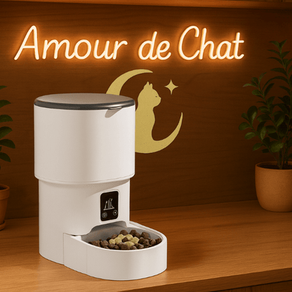 Distributeur croquette chat intelligent compact 4L optimal | Royal Feeder™ - Amour de Chat