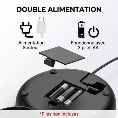 Distributeur croquette sécurisé fonctionnant sur piles AA ou alimentation USB secteur