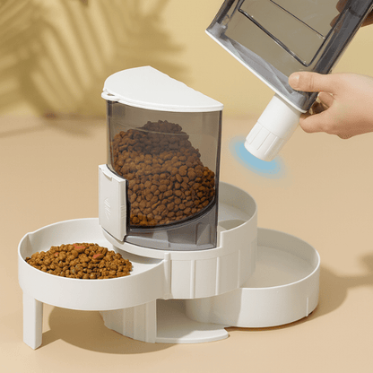 Distributeur croquette et eau chat siphon automatique double bols - Whisker Multifonction™