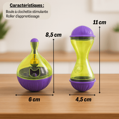 Distributeur croquettes chat habitude alimentaire jouet stimulant boule dimensions RollerFeeder™