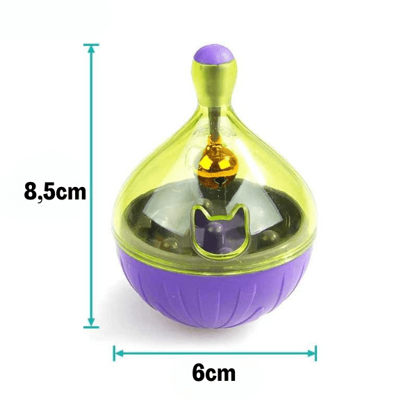 Distributeur croquettes chat interactif anti stress jouet boule dimensions | RollerFeeder™