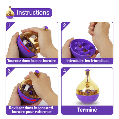 Distributeur croquettes chat jouet interactif anti anxiété instructions | RollerFeeder™