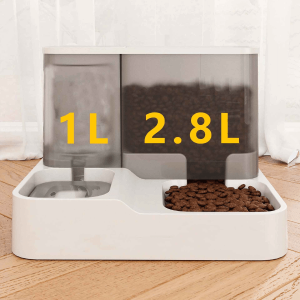 Distributeur croquettes pour chat 2en1 double bol double autonomie | PurrCroq™