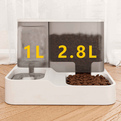 Distributeur croquettes pour chat 2en1 double bol double autonomie | PurrCroq™