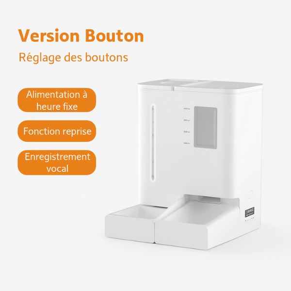 Distributeur de croquettes chat automatique 2en1 complet eau et croquettes bouton | FullFeeder™