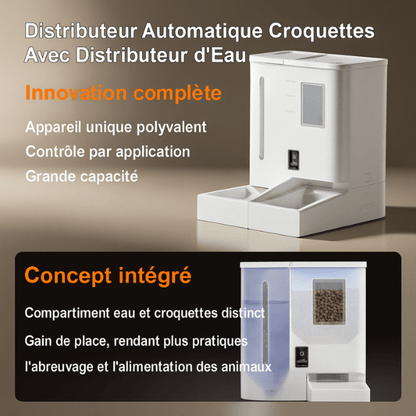 Distributeur de croquettes chat automatique 2en1 complet eau et croquettes | FullFeeder™