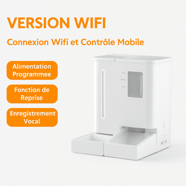 Distributeur de croquettes chat automatique 2en1 complet eau et croquettes wifi | FullFeeder™