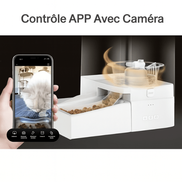 Distributeur de croquettes chat automatique contrôle application téléphone | FullFeeder™