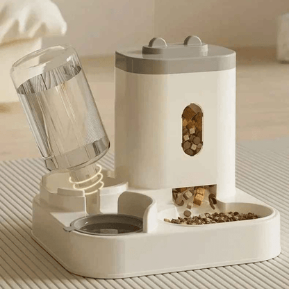 Distributeur de croquettes pour chat 2en1 gravitaire eau aliment siphon automatique | AutoCroq™ - Amour de Chat