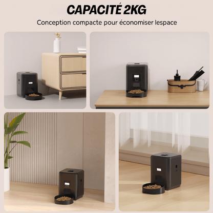Distributeur de croquettes pour chat autonomie capacité 2kg | CroqTech™
