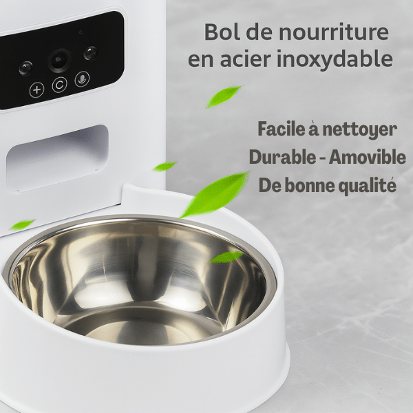 Distributeur de croquettes pour chat bol inox de qualité | AutoPilot Pro™ - Amour de Chat