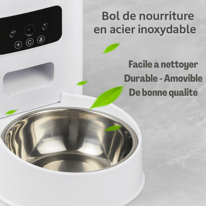 Distributeur de croquettes pour chat bol inox de qualité | AutoPilot Pro™ - Amour de Chat
