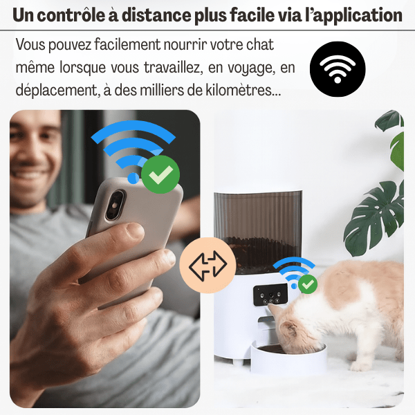 Distributeur de croquettes pour chat connecté contrôle application mobile - AutoPilot Pro™