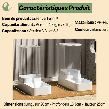 Distributeur de croquettes pour chat de qualité matériaux caractéristiques | Essentiel Félin™