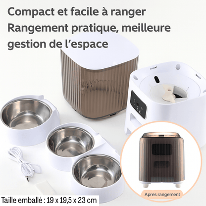 Distributeur de croquettes pour chat double démontable rangement pratique | AutoPilot Pro™ - Amour de Chat
