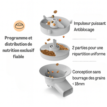 Distributeur de croquettes pour chat programmé distribution anti blocage | AutoPilot Pro™ - Amour de Chat