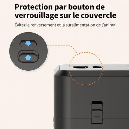 Distributeur de croquettes pour chat sécuritaire verrouillage protection | CroqTech™