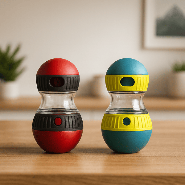 Distributeur de croquettes pour chat stimulant jouet anti stress rouge vert Whisker Maze™