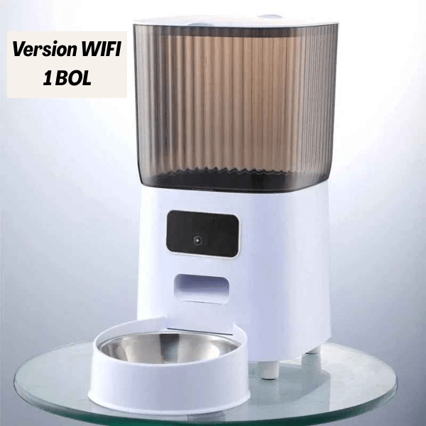 Distributeur de croquettes pour chat wifi 1 bol inox | AutoPilot Pro™ - Amour de Chat