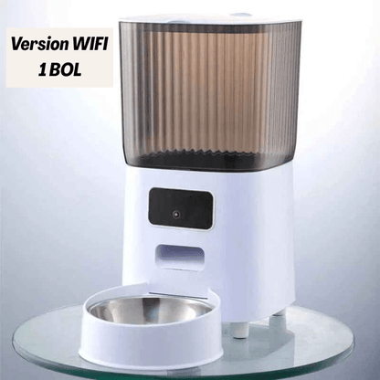 Distributeur de croquettes pour chat wifi 1 bol inox | AutoPilot Pro™ - Amour de Chat