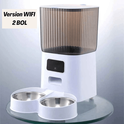 Distributeur de croquettes pour chat wifi 2 bol inox | AutoPilot Pro™ - Amour de Chat