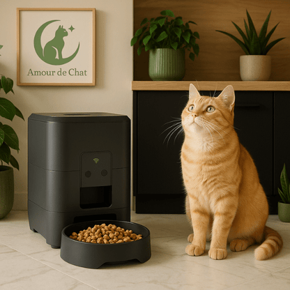 Distributeur de croquettes pour chat wifi programmable chat cuisine aliment | CroqTech™