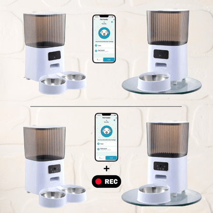 Distributeur de croquettes pour chat wifi vidéo interactif 1 2 bols inox choix AutoPilot Pro™