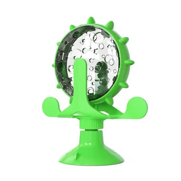 Distributeur de croquettes rotatif anti glouton anti stress jouet vert WhirlCatFeeder™