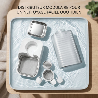 Distributeur eau chat modulaire démontable pour entretien rapide quotidien