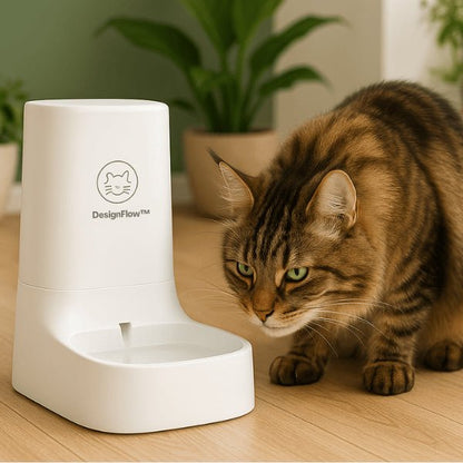 Distributeur eau chat design automatique blanc grande capacité 3,8 L Maine Coon hydratation DesignFlow™