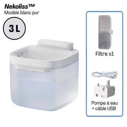 Distributeur eau pour chat design jets filtre automatique grande capacité 3 litres blanc Nekoliss™